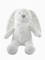 Peluche Coelhinho personalizável e a sua caixa para oferta Branco+Cinzento+Rosa 