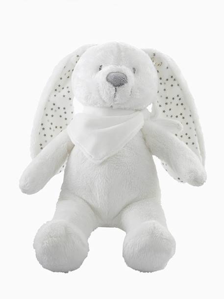 Peluche Coelhinho personalizável e a sua caixa para oferta Branco+Cinzento+Rosa 