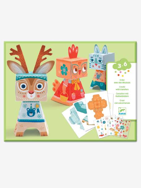 Animais em decalque, da DJECO BEGE MEDIO LISO COM MOTIVO 