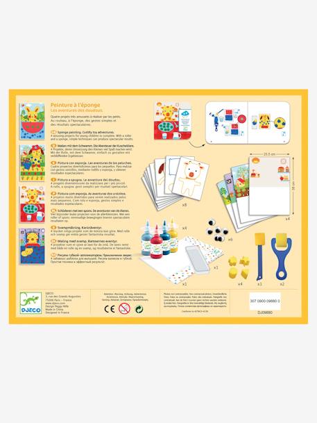 Pintura com esponja «As aventuras dos bonecos», da DJECO LARANJA MEDIO LISO COM MOTIVO 