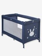 Cama de apoio, VERTBAUDET Travel'bed Azul escuro liso com motivo+Cinza estrelas 