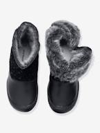 Botas em pele, para menina Camel+Preto 