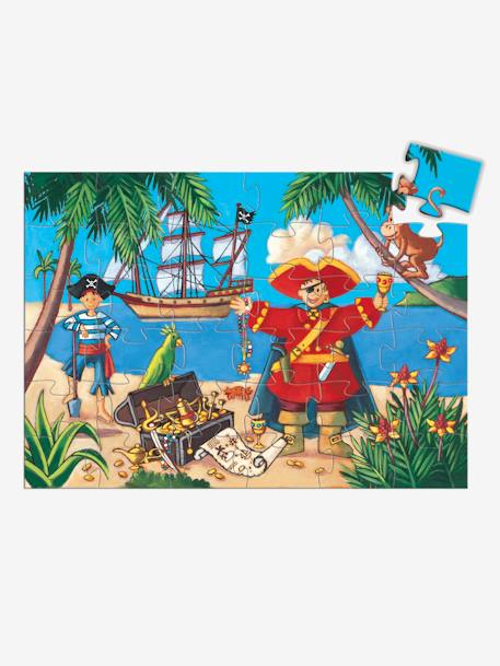 Puzzle O Pirata e o seu Tesouro, com 36 peças, da DJECO BEGE MEDIO LISO COM MOTIVO 