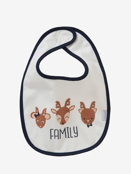 Lote de 7 babetes, para recém-nascido Cru e cinzento+Multicolor+Vermelho escuro liso 