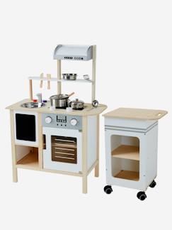 Nova Coleção-Brinquedos-Grande cozinha em madeira + carrinho de cozinha