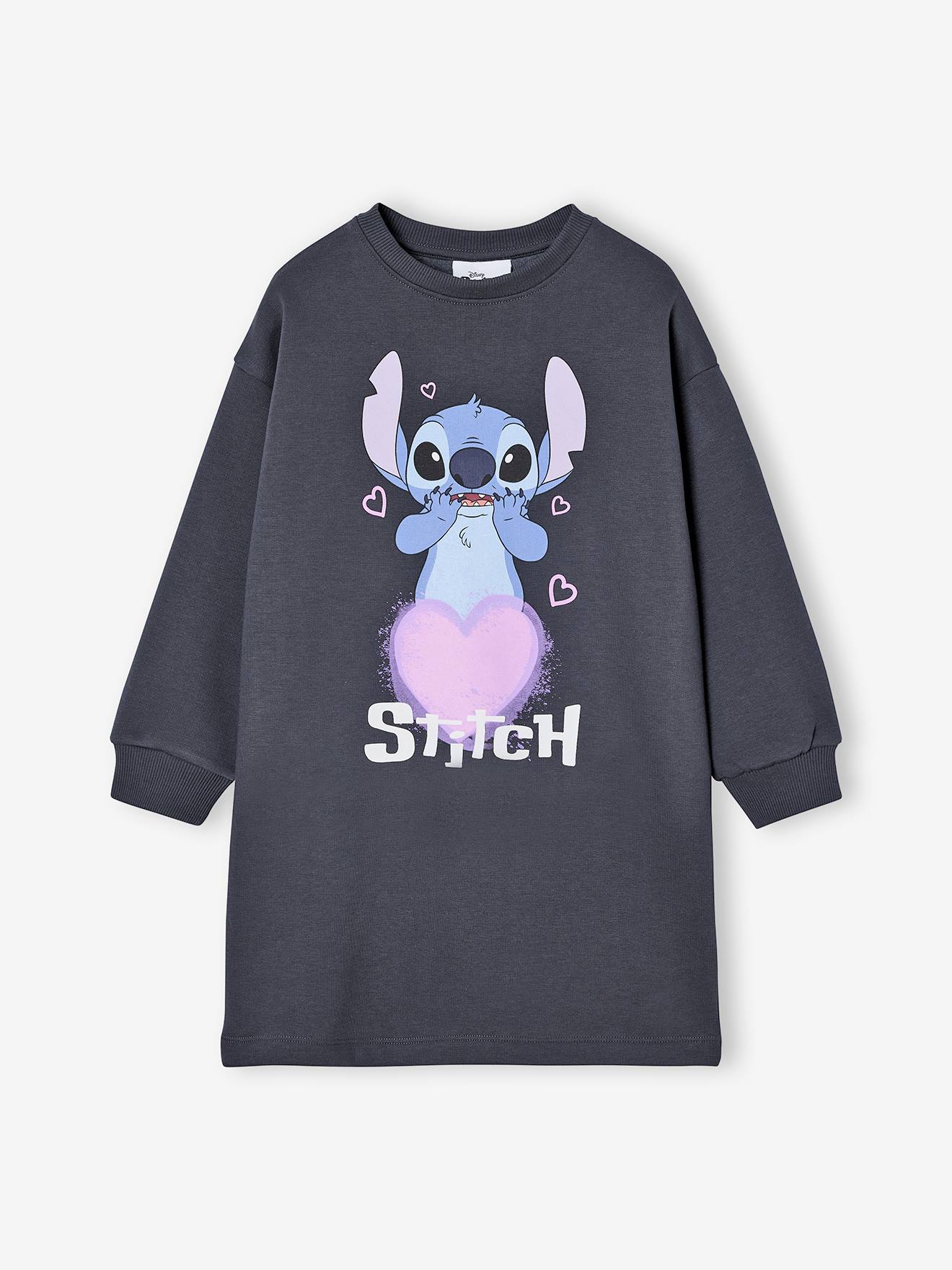 Vestido sweat Disney® Lilo e Stitch em moletão, para menina  antracite