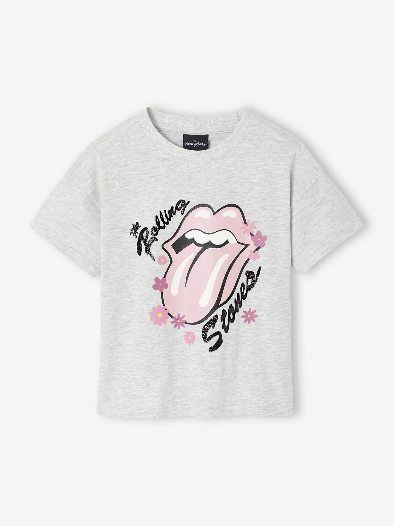 T-shirt  The Rolling Stones®, para menina  cinza mesclado