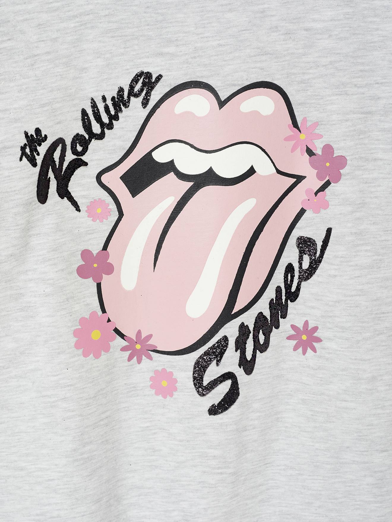 T-shirt  The Rolling Stones®, para menina  cinza mesclado
