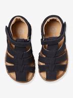 Sandálias em pele, para bebé menino AMARELO MEDIO LISO+AZUL ESCURO LISO 