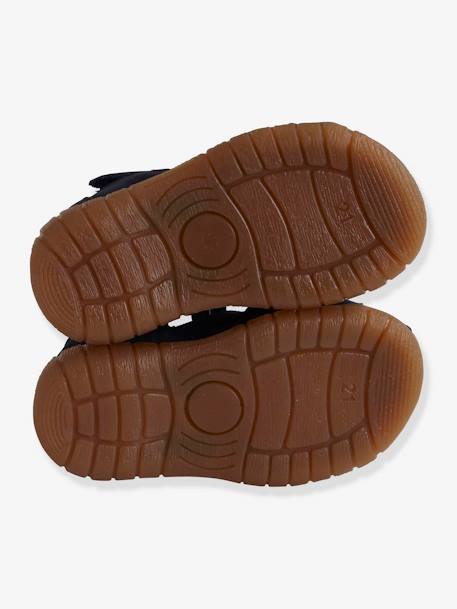 Sandálias em pele, para bebé menino AMARELO MEDIO LISO+AZUL ESCURO LISO 