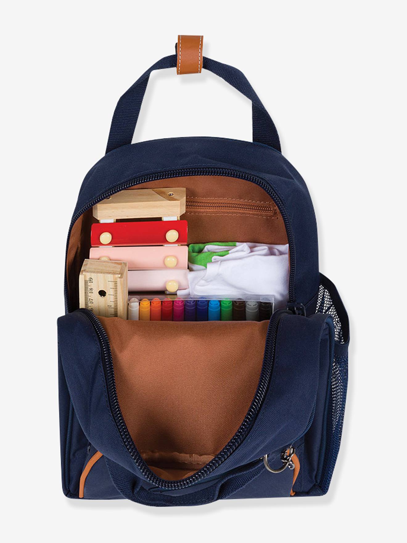 Mochila multiatividades dinossauros Timothée Tann's com aplicações fosforescentes  caqui