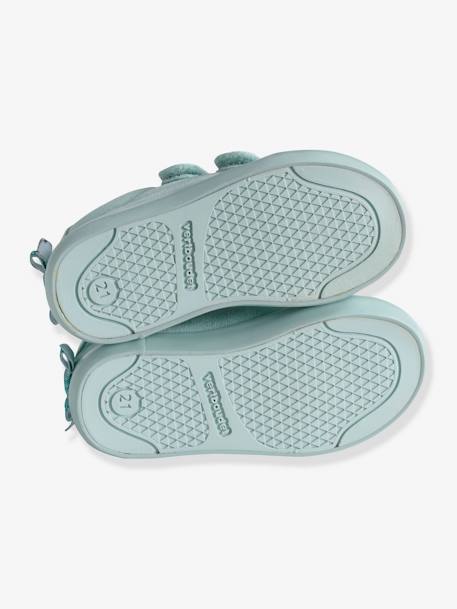 Sapatilhas com barras autoaderentes, em tecido, para bebé menina AMARELO CLARO LISO COM MOTIVO+AZUL MEDIO ESTAMPADO+VERDE CLARO LISO COM MOTIVO 