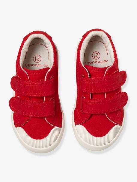 Sapatilhas com barras autoaderentes, em tecido, para menino AZUL MEDIO BICOLOR/MULTICOLOR+BRANCO CLARO LISO+VERMELHO MEDIO LISO COM MOTIVO 