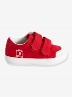 Sapatilhas com barras autoaderentes, em tecido, para menino AZUL MEDIO BICOLOR/MULTICOLOR+BRANCO CLARO LISO+VERMELHO MEDIO LISO COM MOTIVO 