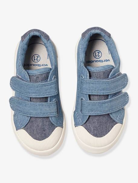 Sapatilhas com barras autoaderentes, em tecido, para menino AZUL MEDIO BICOLOR/MULTICOLOR+BRANCO CLARO LISO+VERMELHO MEDIO LISO COM MOTIVO 