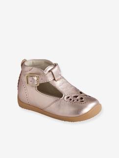 Calçado-Sandálias em pele para bebé menina, especial primeiros passos
