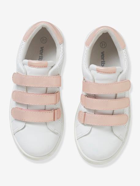 Sapatilhas com barra autoaderente, para menina BRANCO CLARO LISO COM MOTIVO 