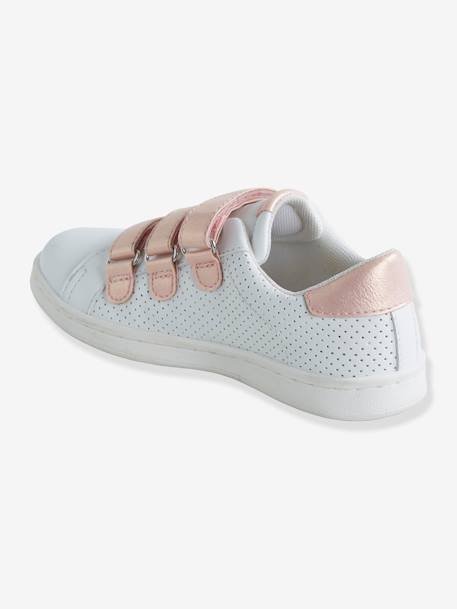 Sapatilhas com barra autoaderente, para menina BRANCO CLARO LISO COM MOTIVO 