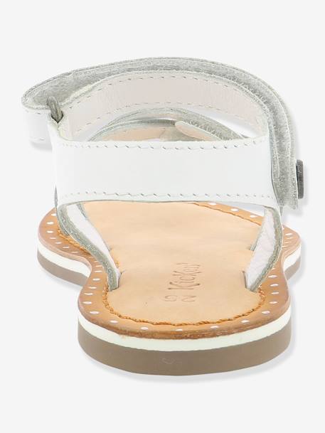 Sandálias em pele, para menina, Didonc da KICKERS® Branco claro liso+Castanho claro liso+Rosa claro metalizado 