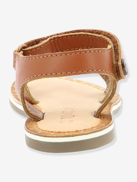 Sandálias em pele, para menina, Didonc da KICKERS® Branco claro liso+Castanho claro liso+Rosa claro metalizado 