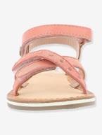 Sandálias em pele, para menina, Didonc da KICKERS® Branco claro liso+Castanho claro liso+Rosa claro metalizado 