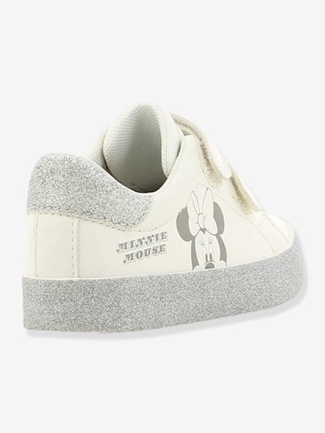 Sapatilhas com barras autoaderentes da Minnie®, com purpurinas, para menina BRANCO CLARO LISO COM MOTIVO 