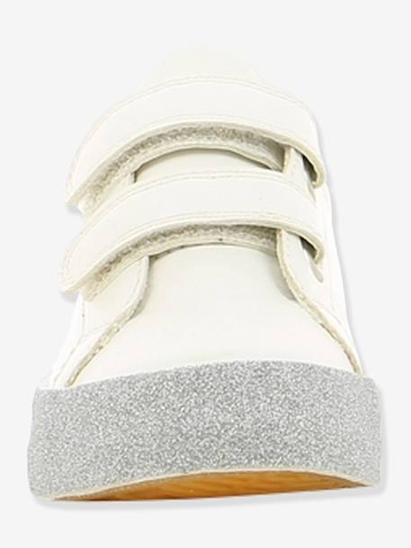 Sapatilhas com barras autoaderentes da Minnie®, com purpurinas, para menina BRANCO CLARO LISO COM MOTIVO 