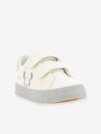 Sapatilhas com barras autoaderentes da Minnie®, com purpurinas, para menina BRANCO CLARO LISO COM MOTIVO 