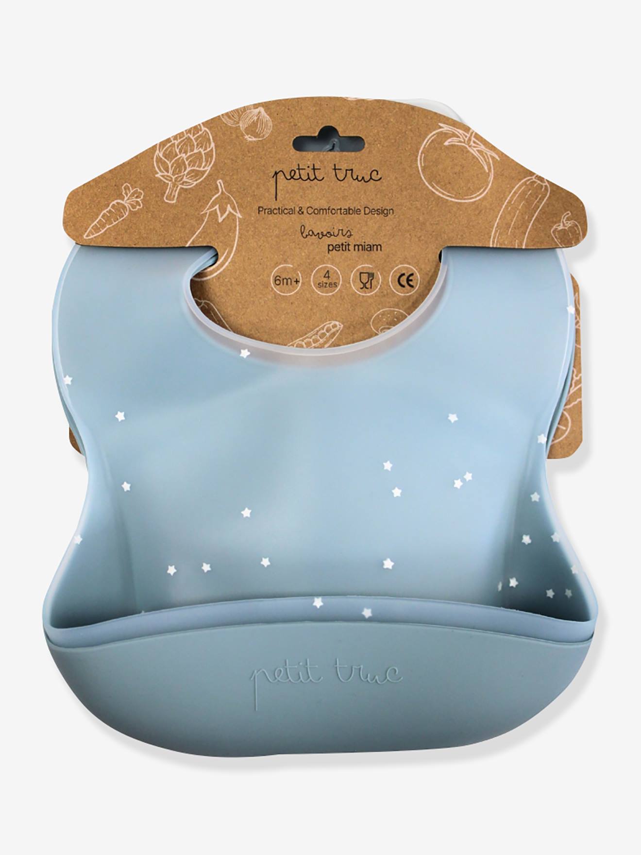 Lote de 2 babetes Petit miam PETIT TRUC azul