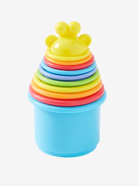 Balde de praia com caixa com formas AMARELO MEDIO LISO COM MOTIVO 