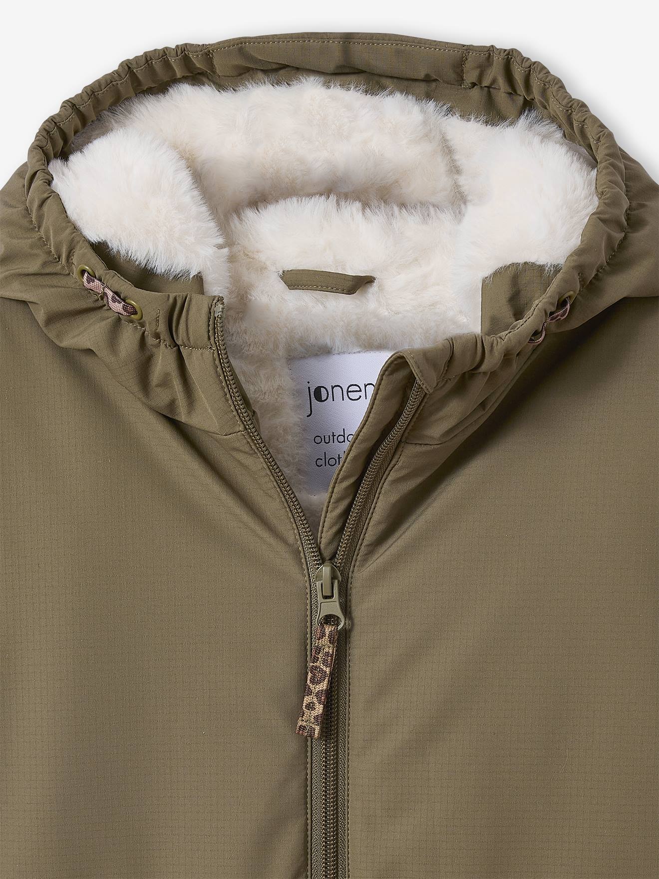 Parka com capuz para menina JONEN.  caqui