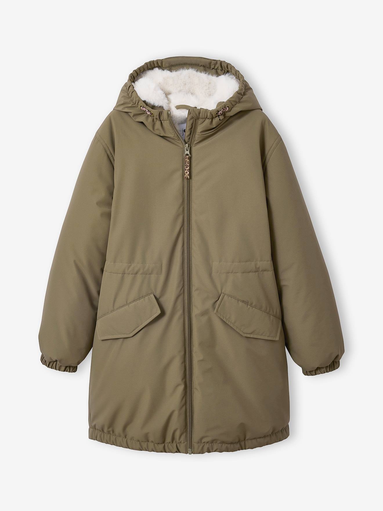 Parka com capuz para menina JONEN.  caqui