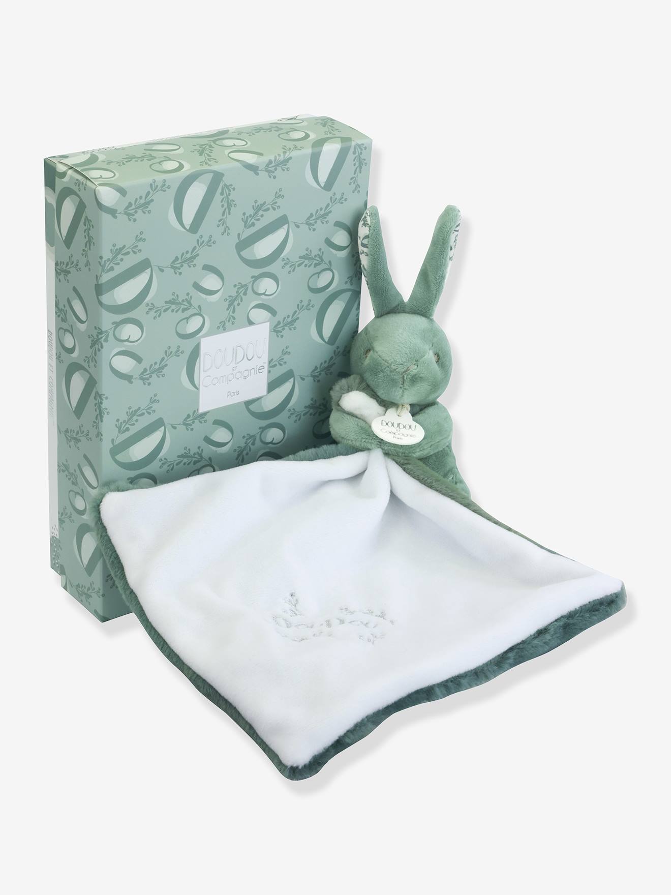 Doudou coelho  verde-salva