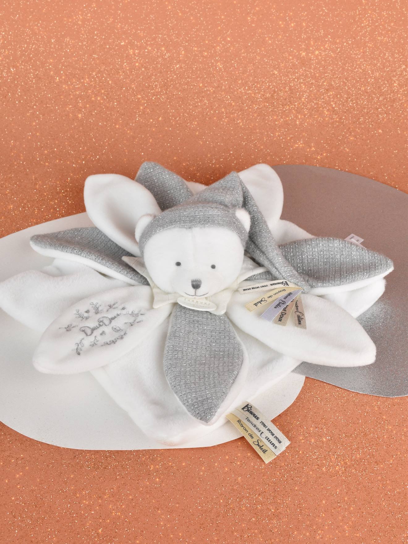 Doudou 25 anos - OURS ARGENT - Boneco chupeta prateado