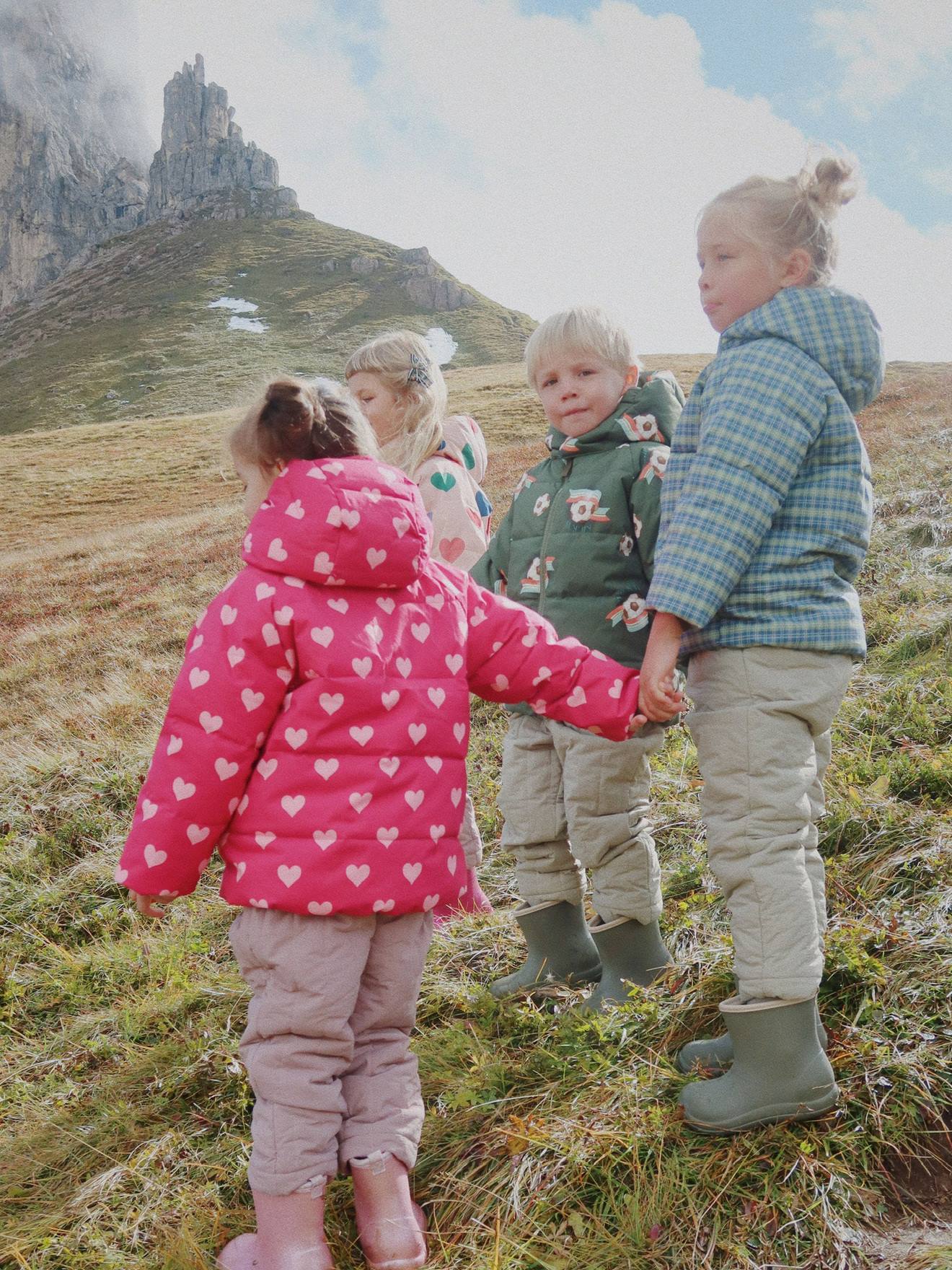 Blusão acolchoado para menino, impermeável e corta-vento  azul