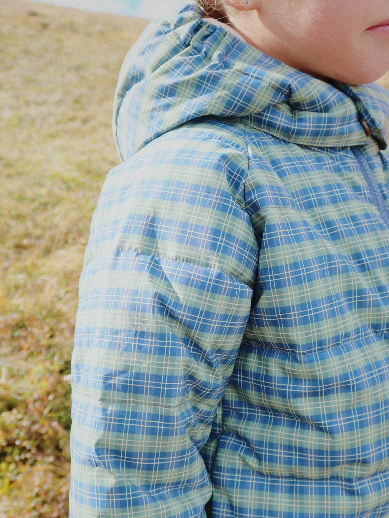 Blusão acolchoado para menino, impermeável e corta-vento  azul