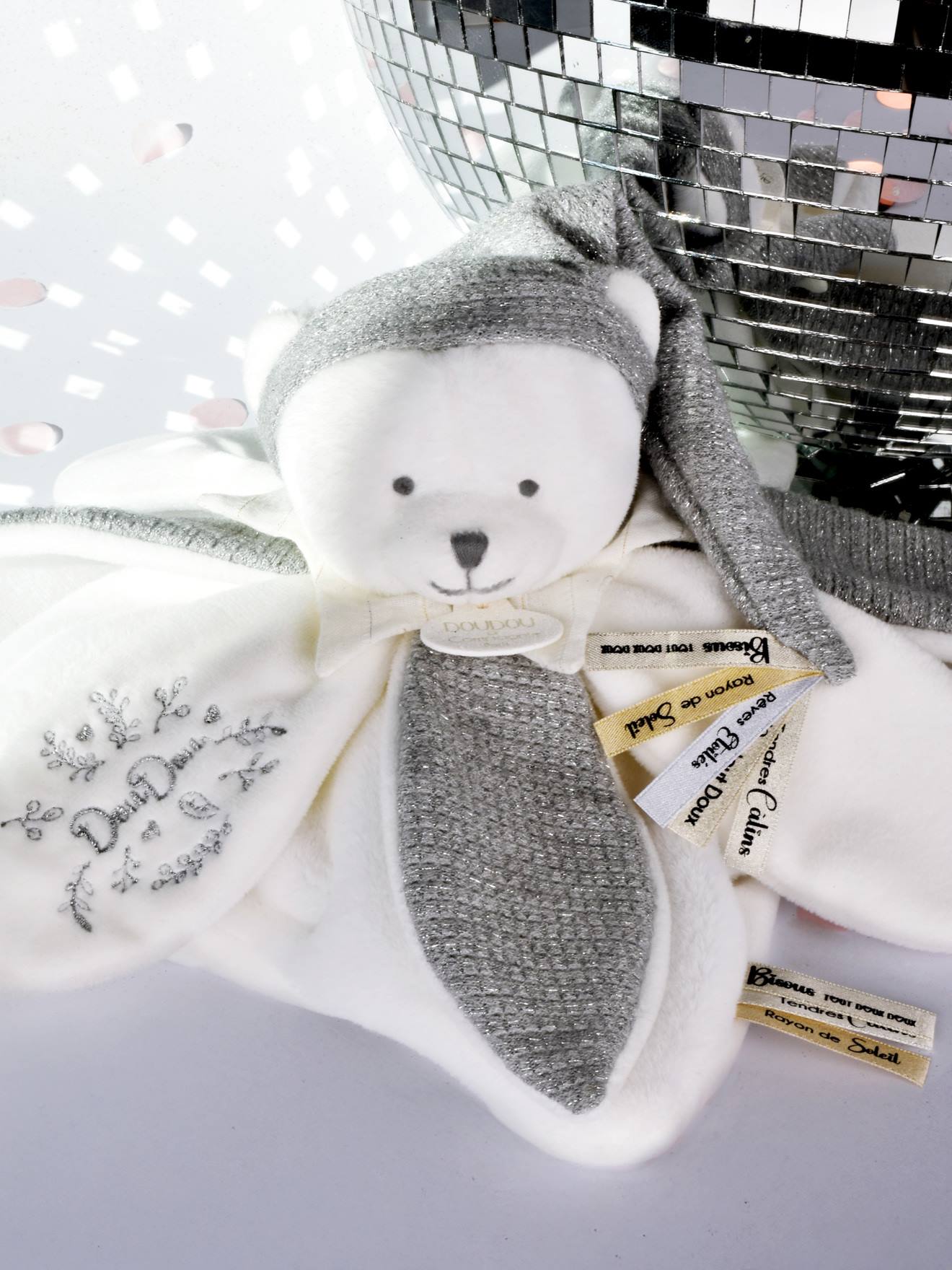 Doudou 25 anos - OURS ARGENT - Boneco chupeta prateado