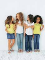 Sandálias em pele, para menina Branco claro liso+Prateado multicolor+PRETO ESCURO LISO COM MOTIVO+Rosa fúchsia+Rosa-pálido metalziado 