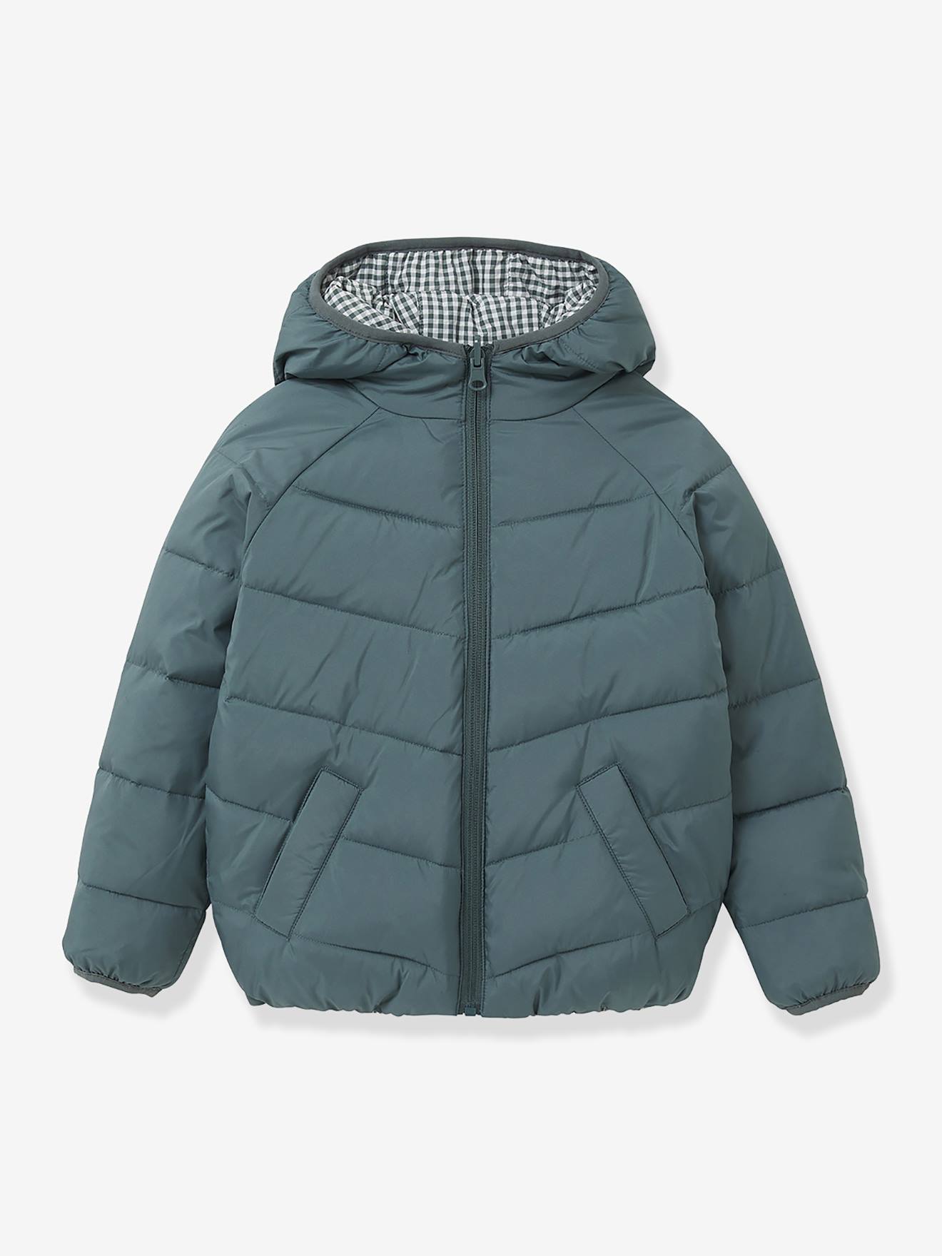 Blusão acolchoado reversível para menina  verde