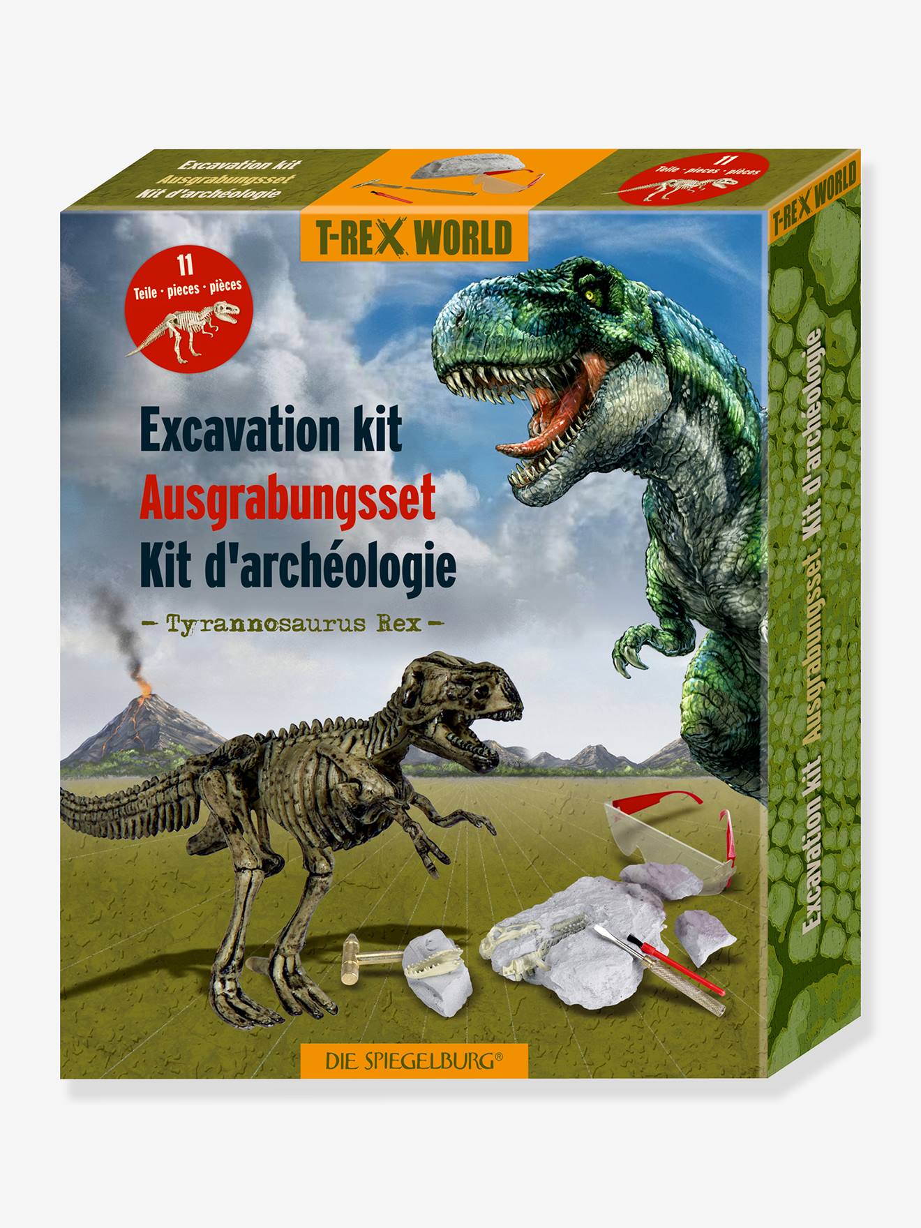 Kit de Escavação Grande T-REX WORLD Die Spiegelburg bege-argila