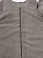 Saco de bebé em microfibra, mangas amovíveis, especial passeio Cru+Toupeira+Violeta 