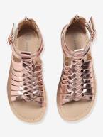 Sandálias em pele, para menina Branco claro liso+Prateado multicolor+PRETO ESCURO LISO COM MOTIVO+Rosa fúchsia+Rosa-pálido metalziado 