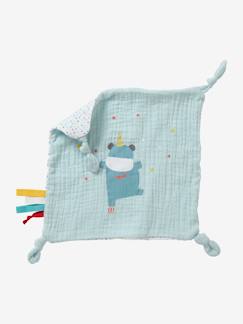 Brinquedos-Doudous e brinquedos em tecido-Boneco doudou quadrado, Hipopótamo