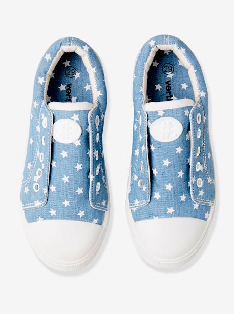 Sapatilhas com elástico, em tecido, para menina AZUL MEDIO ESTAMPADO+PRETO MEDIO LISO+ROSA CLARO ESTAMPADO+ROSA MEDIO LISO COM MOTIVO 