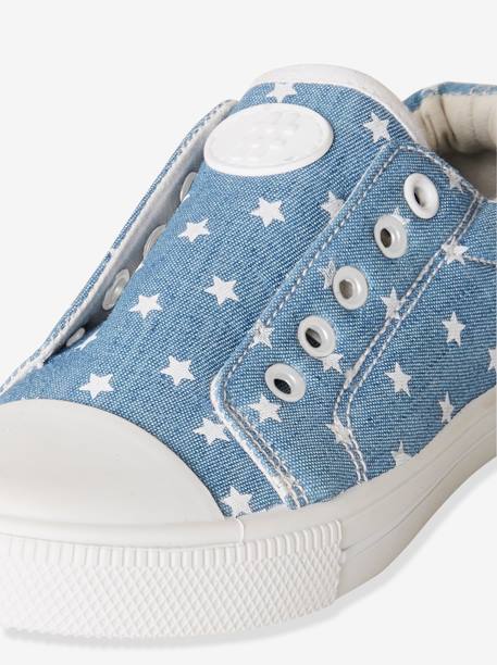 Sapatilhas com elástico, em tecido, para menina AZUL MEDIO ESTAMPADO+PRETO MEDIO LISO+ROSA CLARO ESTAMPADO+ROSA MEDIO LISO COM MOTIVO 