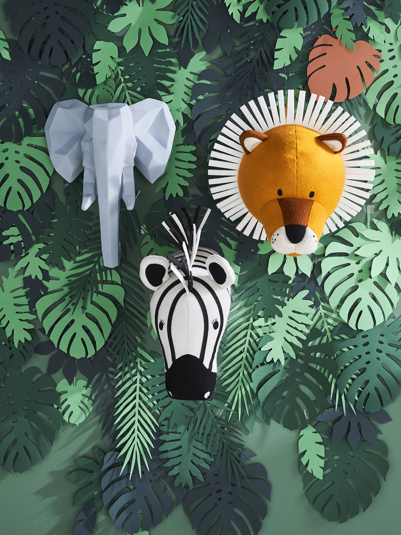 Decoração de parede, elefante luminoso cinzento medio liso