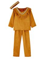 Fato de Índio Castanho vivo liso com motivo 