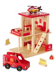 Quartel de bombeiros em madeira e acessórios  