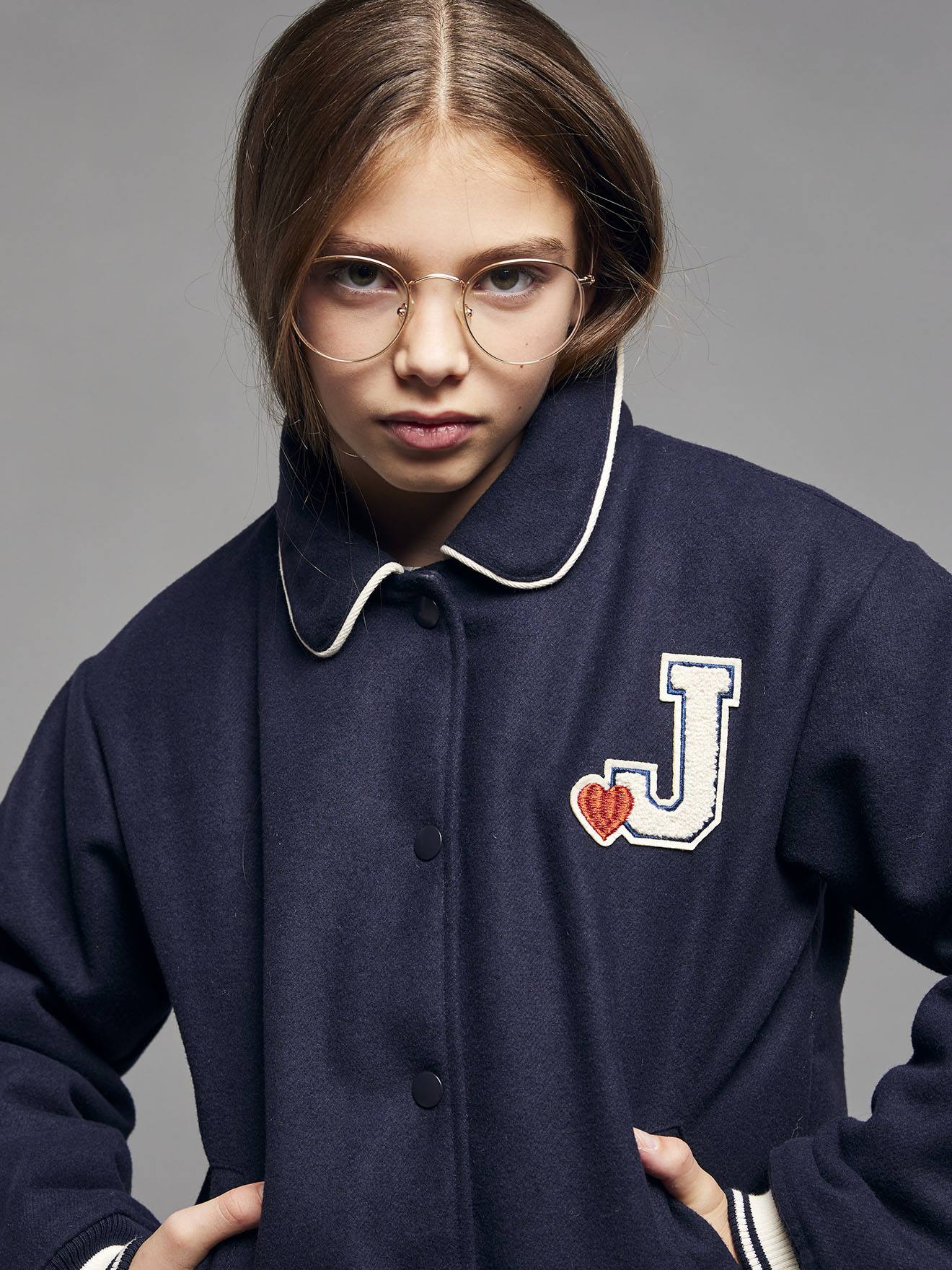 Casaco estilo teddy para menina JONEN.  marinho