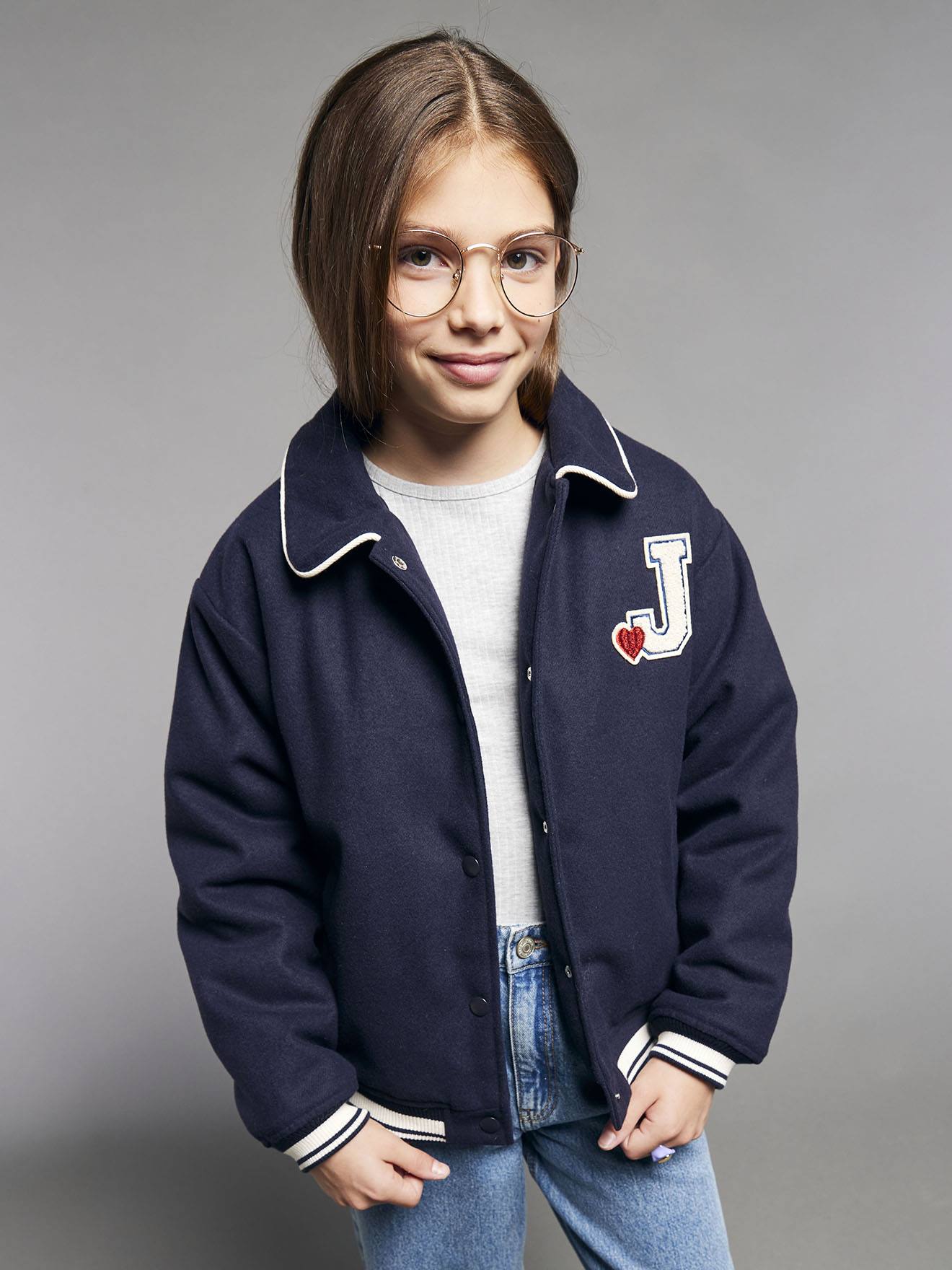 Casaco estilo teddy para menina JONEN.  marinho